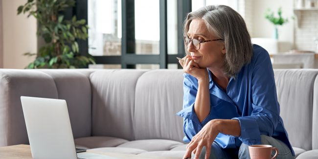 Woman planning funds for retirement