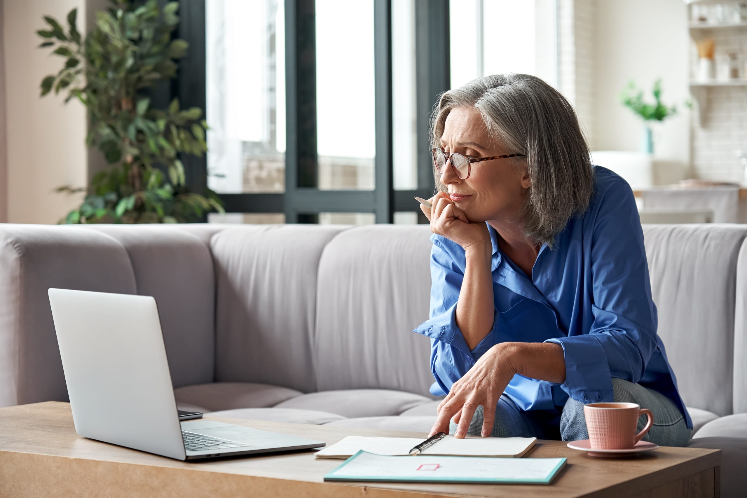 Woman planning funds for retirement