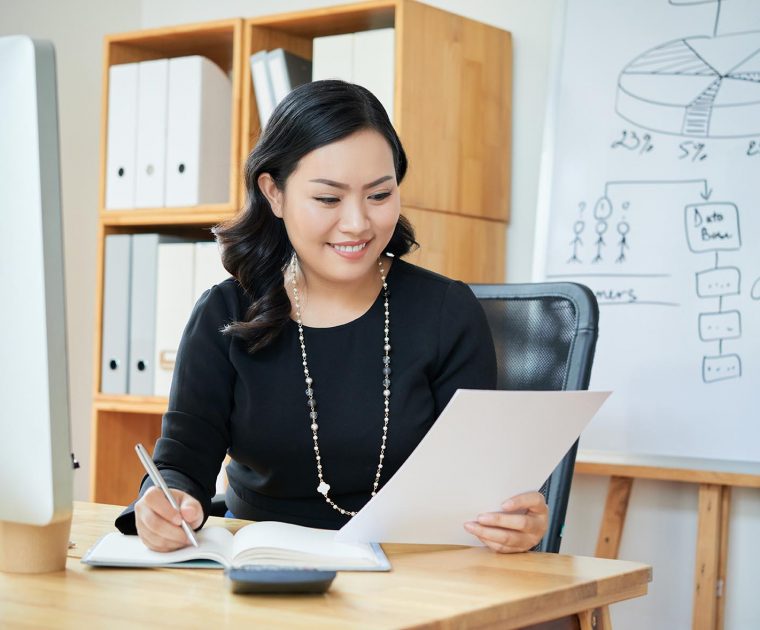 Woman planning for her retirement