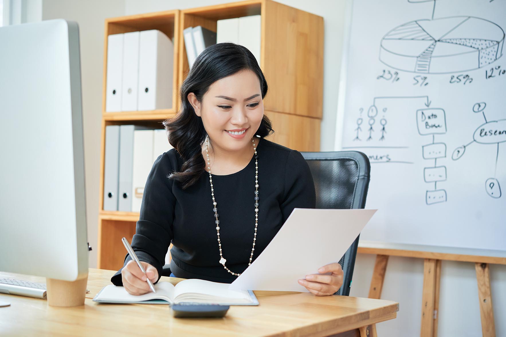 Woman planning for her retirement